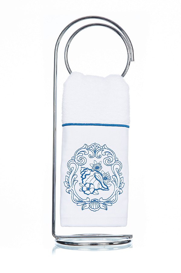 Toalha de Lavabo Bordado Concha Super Luxo