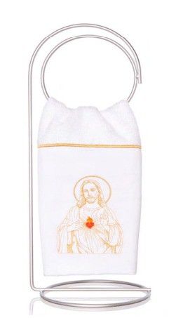 Toalha de Lavabo Bordado Jesus Super Luxo