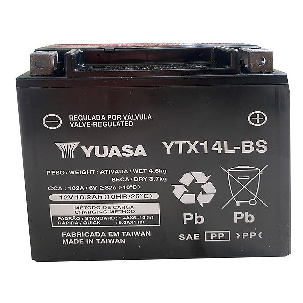 Bateria Yuasa YTX14L-BS / Harley Davidson TODAS Sportster 883 e 1200 e Forty Eight