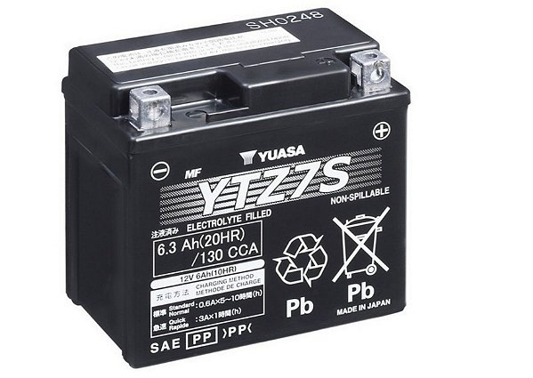 Bateria Yuasa YTZ7S / XRE300 PCX CRF450X CBR1000RR CB600SF WR450F ZX10R R1 R6 KLX450R XG250