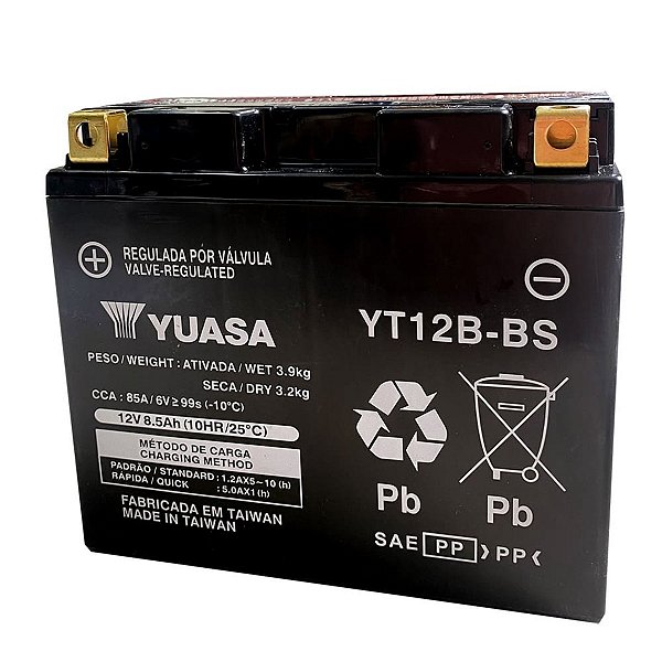Bateria Yuasa YT12B-BS / Ducati Monster Diavel Multistrada V4 / Yamaha Drag Star YZF-R6 YZF-R1 XJ6 / Kawasaki Ninja ZX 1000