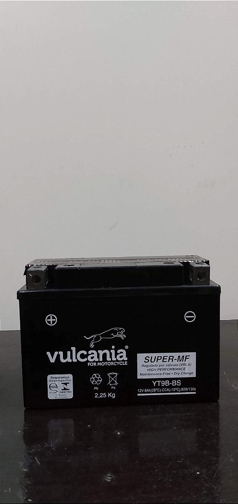Bateria Vulcania YT9B-BS / XT660R, XT660 Tenere , MT-03, YFM70R Raptor, Duke 690, YZF-R6