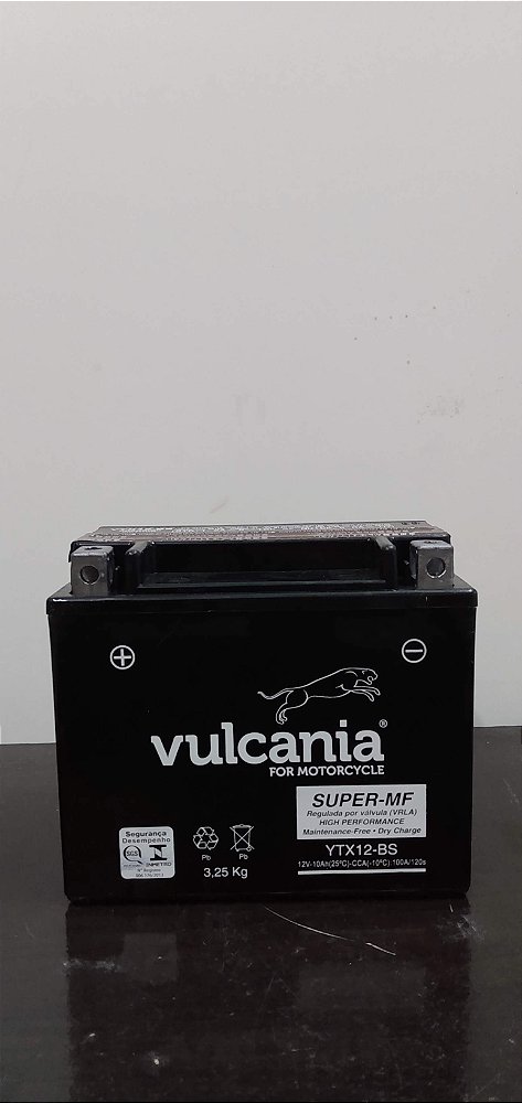 Bateria Vulcania YTX12-BS / Boulevard M800, V-Strom 650, TDM800, T100 Triumph Bonneville, GSX1300R Hayabusa, GSX-R 1100W, Vulcan 900