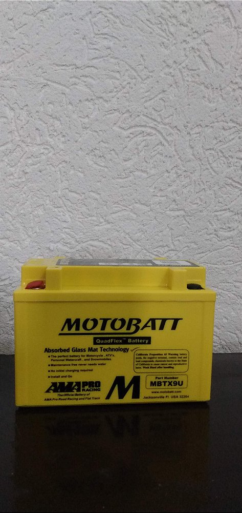 Bateria Motobatt YT12A-BS / Bandit Todas, GSX 650, Hayabusa, Maxsyn 400i, Z750, Z800, Z1000, Ninja 650