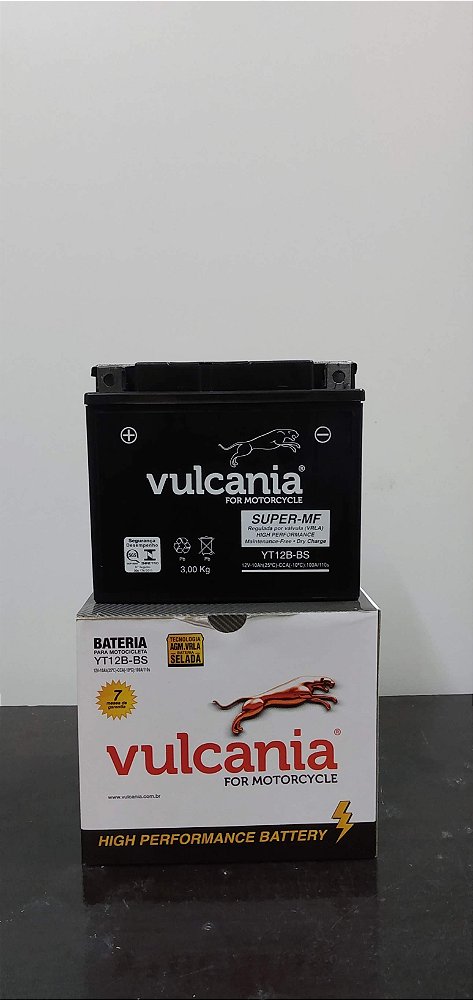 Bateria Vulcania YT12B-BS / YT12BBS Fazer 600 , XJ6 , Drag Star 650 , Ducati Monster , Ducati Diavel , TDM 850, ZX-10R, Yamaha R1