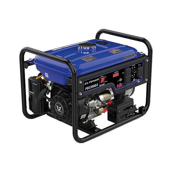 Gerador à Gasolina Mod. PB3300EA 3.3 kw Mono 127/220v com Partida Elétrica/Manual ZS Power