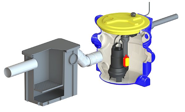 Estação Elevatória de Esgoto Aqualift 80L C/ 1 Bomba Submersível(Vortex) de 1Cv 220V