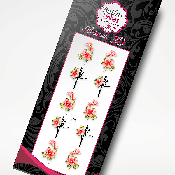 Adesivo para Unhas - Flores e Fé