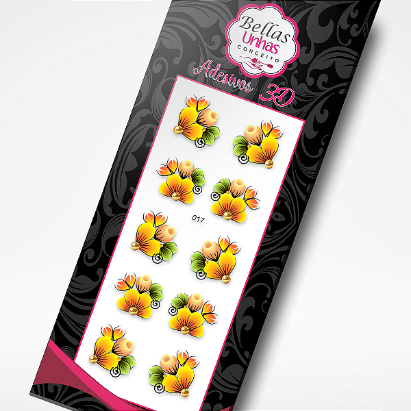 Adesivo para Unha - Flores Amarelas