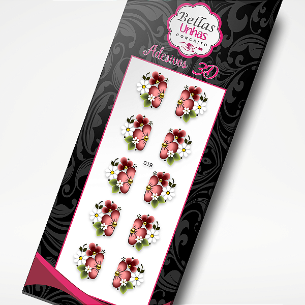 Adesivo para Unha - Flores Delicadas