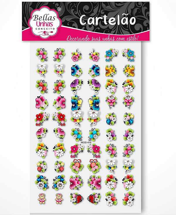 Cartelão 3D - Flores Diversas