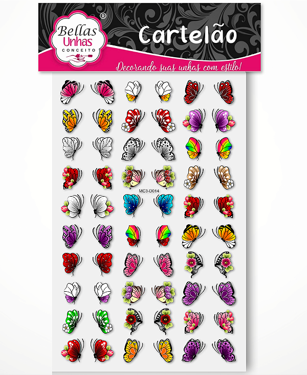 Cartelão 3D - Borboletas de perfil