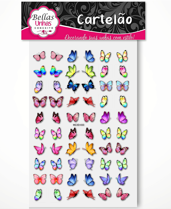 Cartelão 3D - Borboletas Realistas