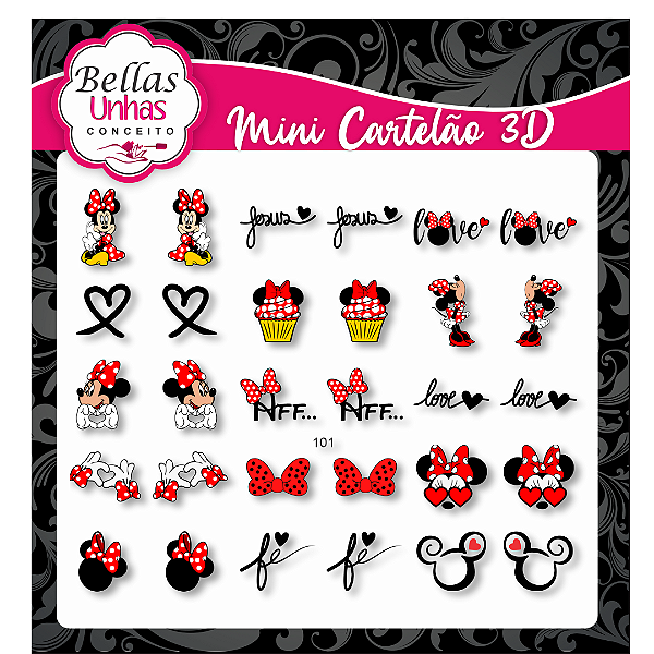 Mini Cartelão 3D Mickey e Minnie