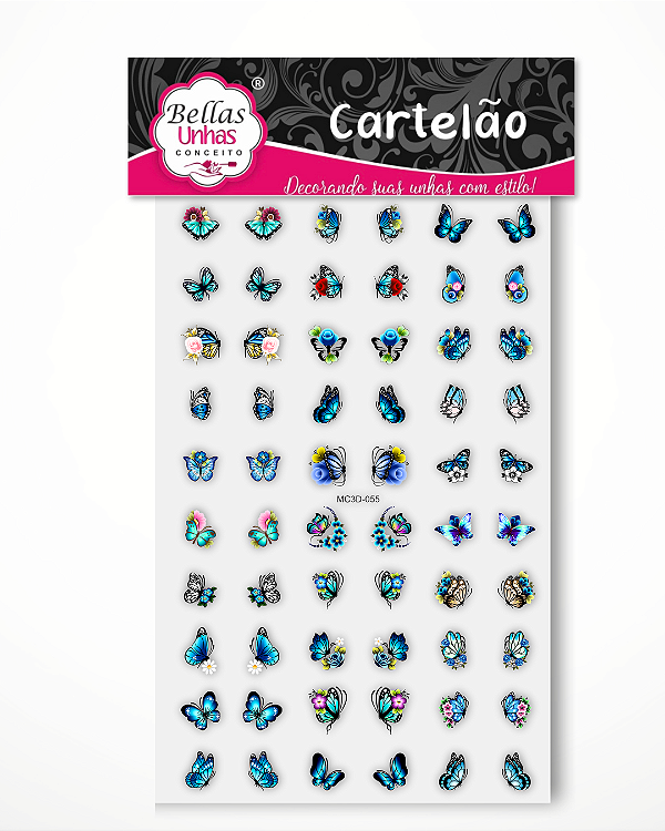 Cartelão 3D - Borboletas Azuis