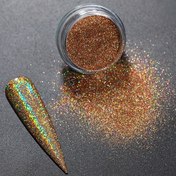 Glitter Fino Holográfico Dourado