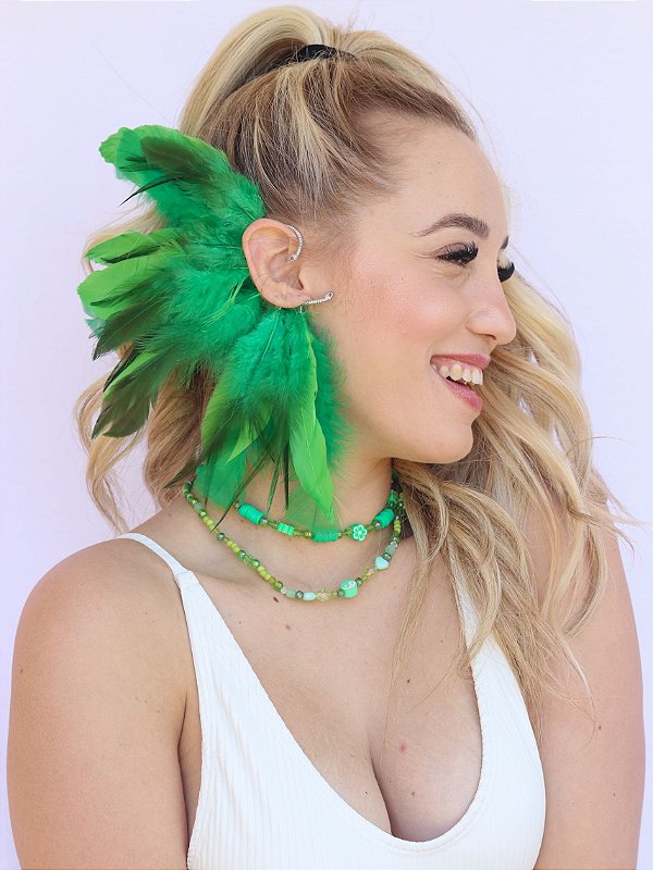 Ear Cuff Penas Verde