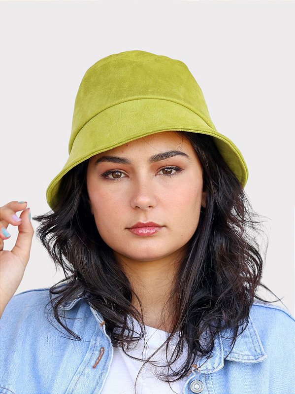 Bucket Hat Suede Verde Abacate