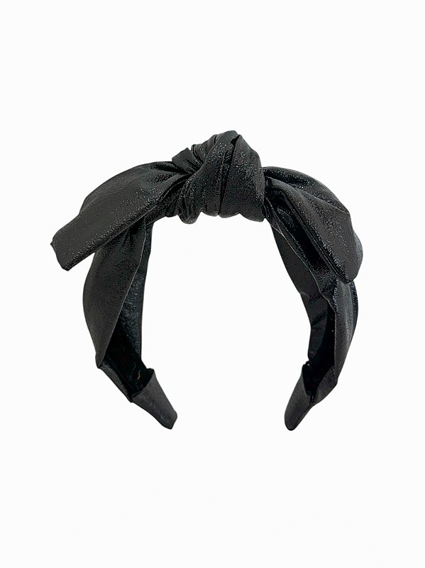 Tiara Laço Couro Verniz