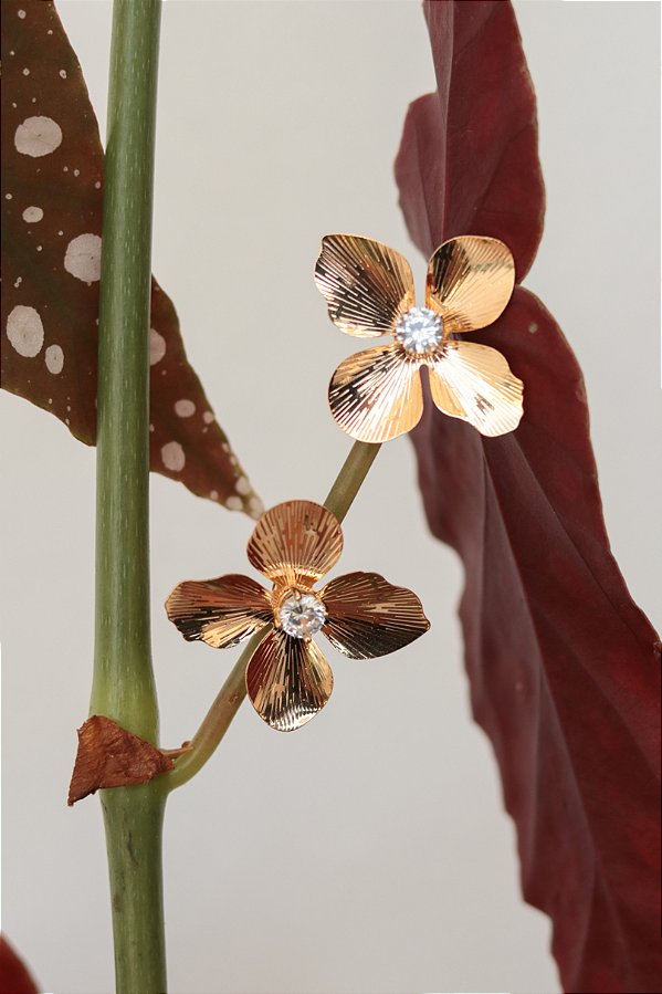 Brinco Pétala de Luz Ouro