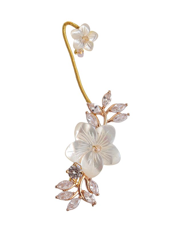 Ear Cuff Flor Madrepérola Magnólia
