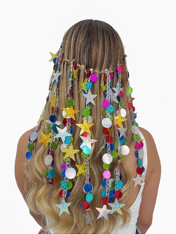 Tic-Tac Paetê Holográfico Estrela Colorida