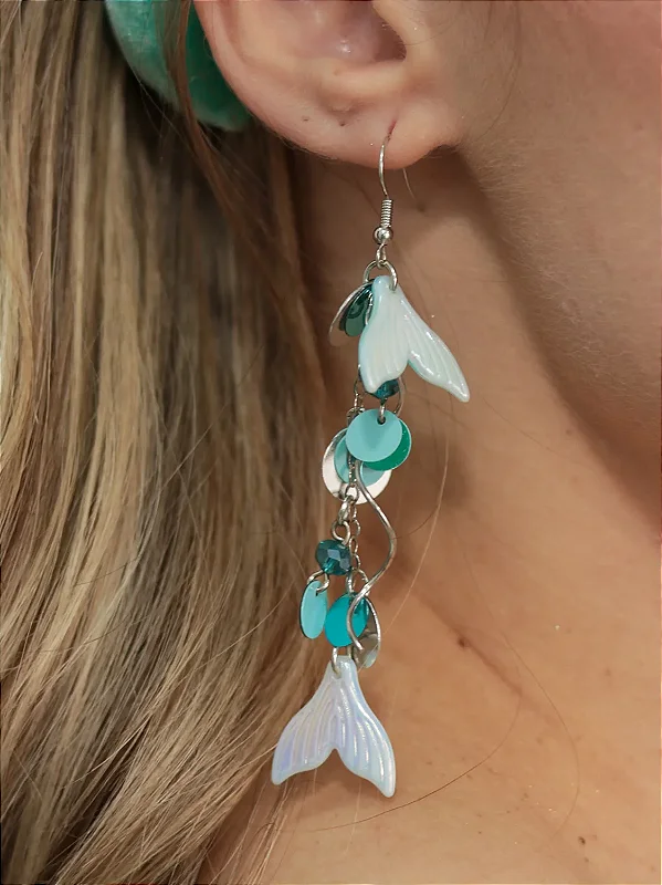 Brinco Sereia Paetês (várias cores)