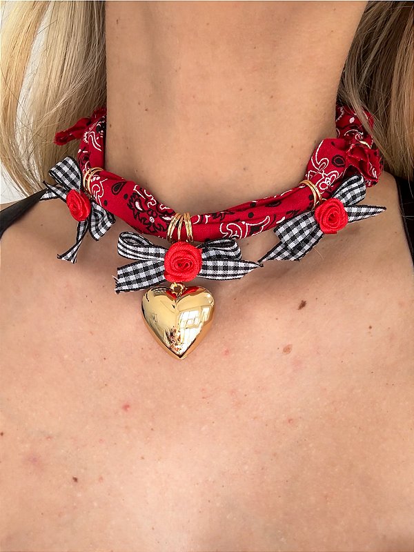 Choker Bandana Coração Arretado