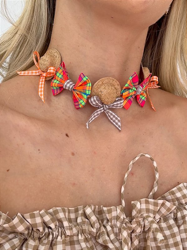 Choker Chapéuzinho Xadrez