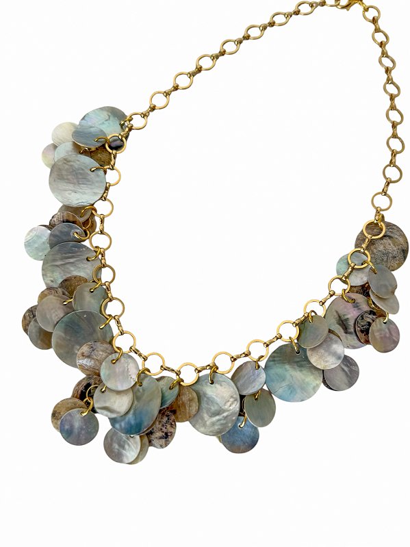 Colar Discos Madrepérola Cascata