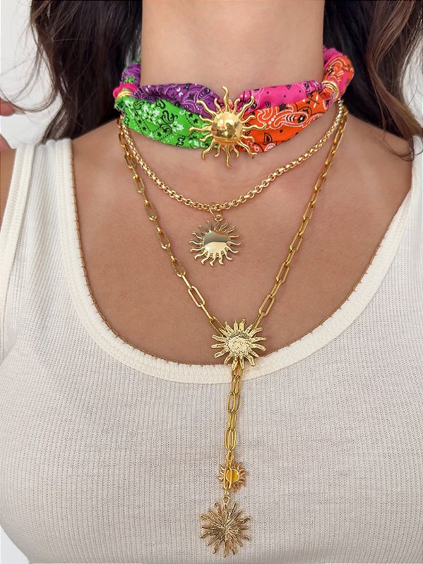 Choker Bandana Colorida Sol