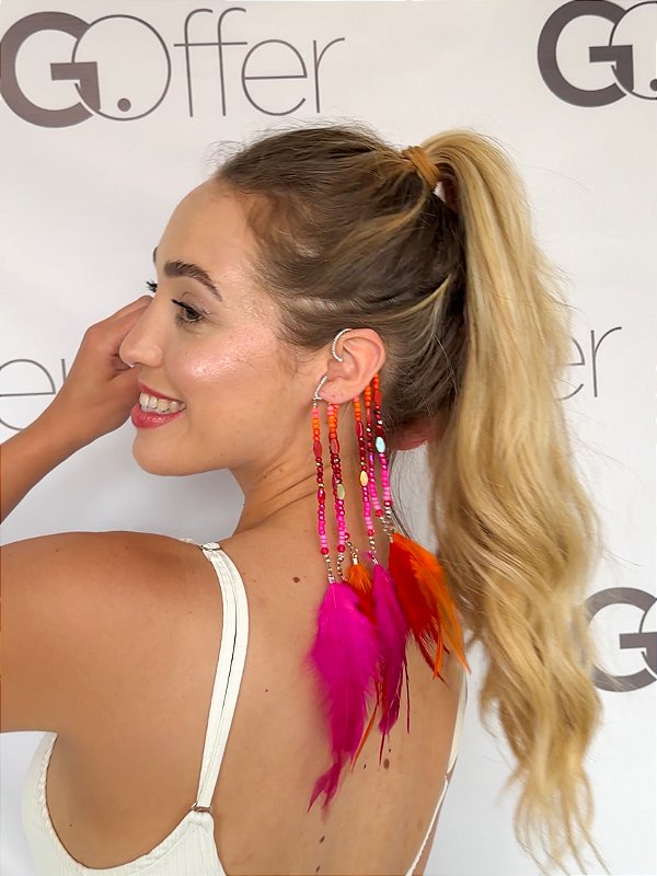 Ear Cuff Miçangas Chama Carnaval