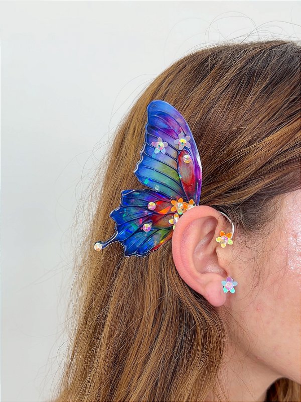 Ear Cuff Borboleta Holo Estelar