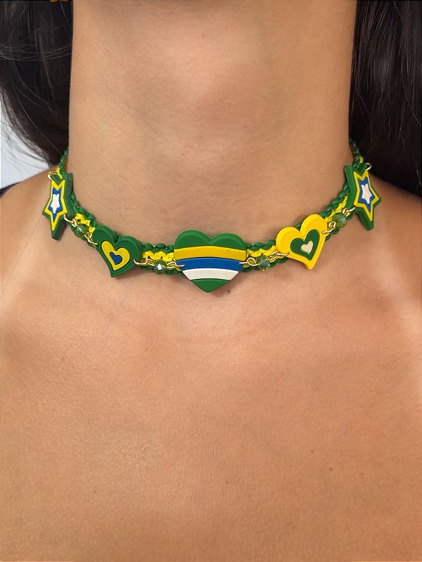 Choker Coração Brasileiro