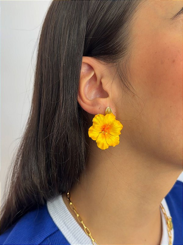 Brinco Hibisco Amarelo