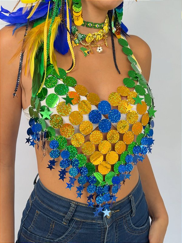 Top Paetê Brasil Estrela