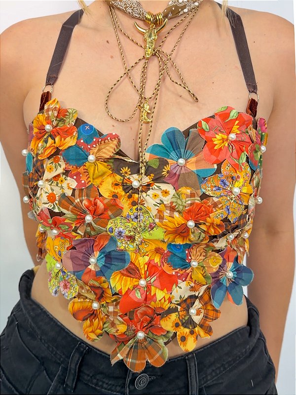 Top Coração Flor do Forró