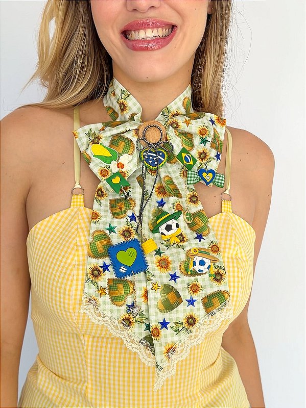 Choker Laço Xadrez Copa