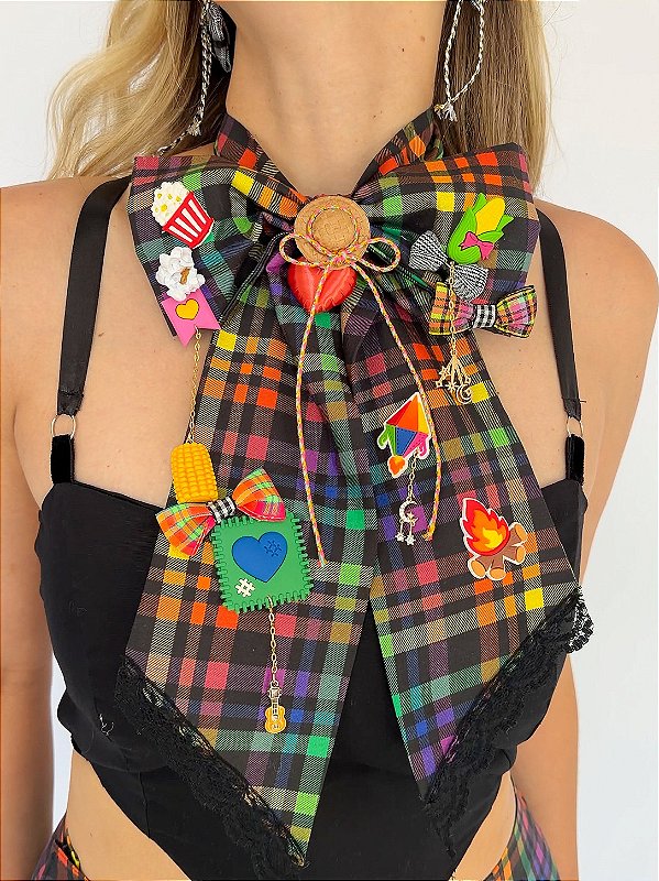 Choker Laço Xadrez Xodó