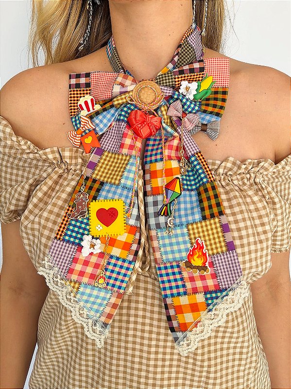 Choker Laço Xadrez Caipira