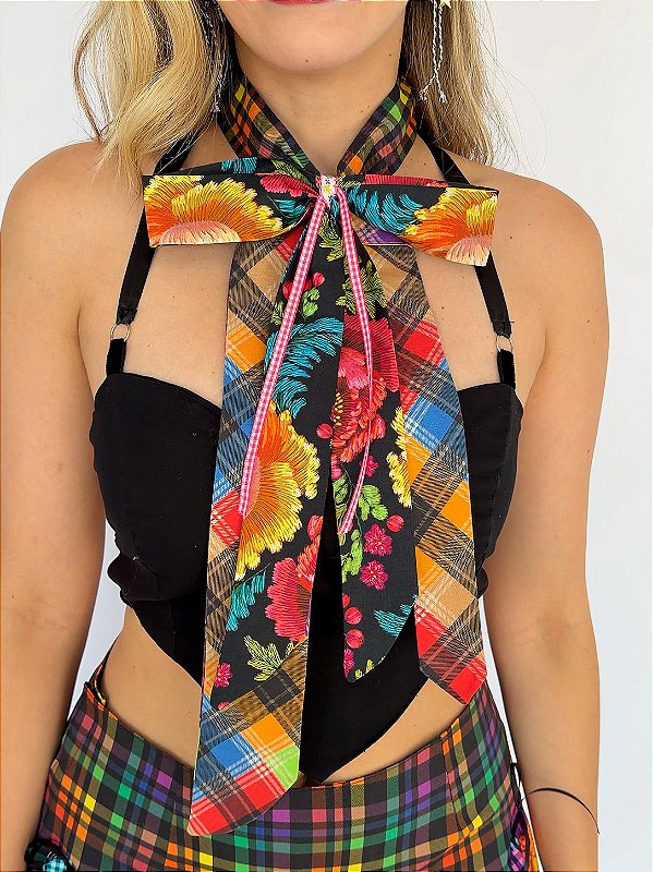 Choker Gravata Jardim Junino