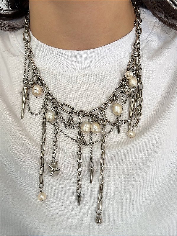 Colar Punk Pearls