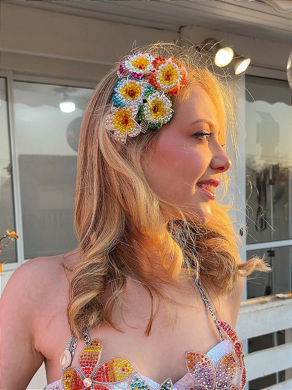 Presilha Flor Strass