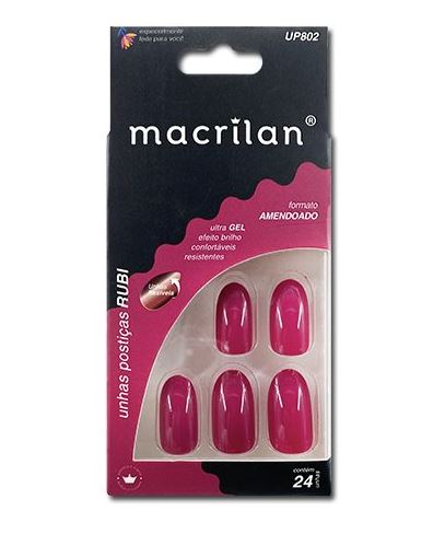 UNHAS POSTIÇAS RUBI AMENDOADO MACRILAN 24UN