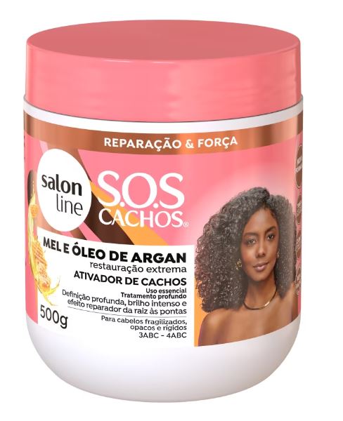 ATIVADOR DE CACHOS MEL E ÓLEO DE ARGAN 500g  SALON LINE