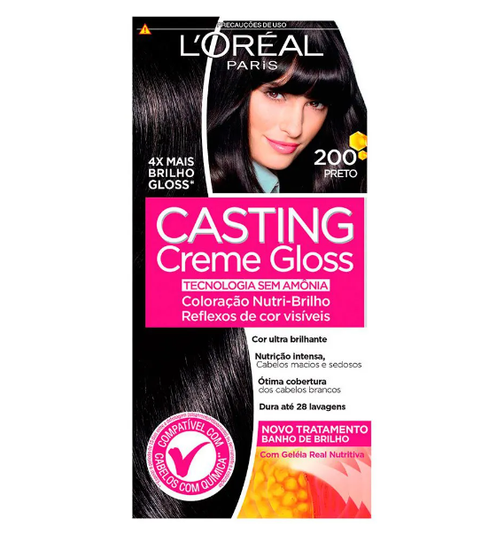 TONALIZANTE CASTING CREME GLOSS LOREAL 200 PRETO