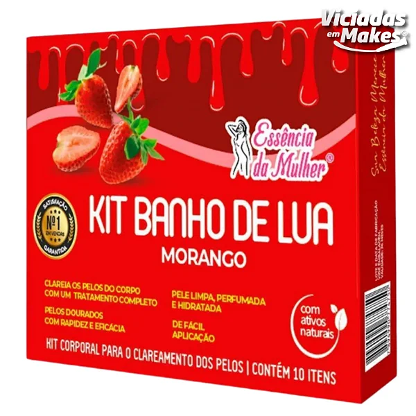 Kit Banho de Lua Morango Essência da Mulher