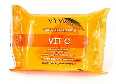 LENÇOS DE LIMPEZA FACIAL VITAMINA C VIVAI