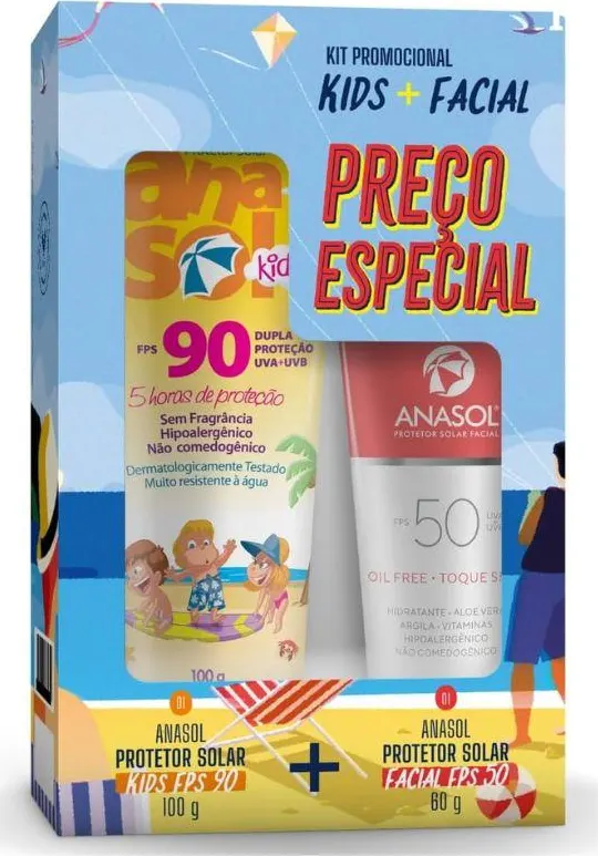 KIT DE PROTEÇÃO SOLAR FACIAL E CORPORAL ANASOL