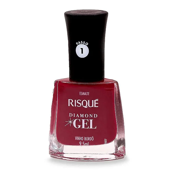 ESMALTE RISQUÉ DIAMOND GEL VINHO BORDÔ 9,5ml